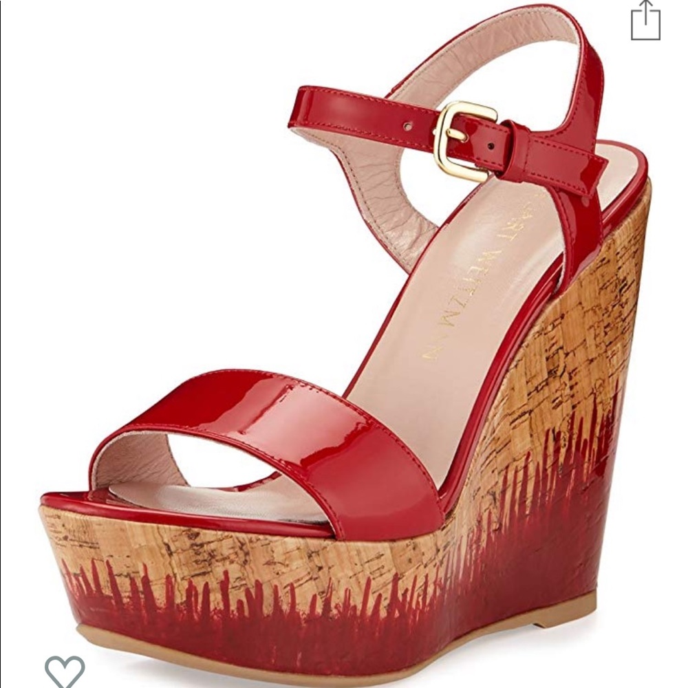 Stuart Weitzman Patent Cork Wedge